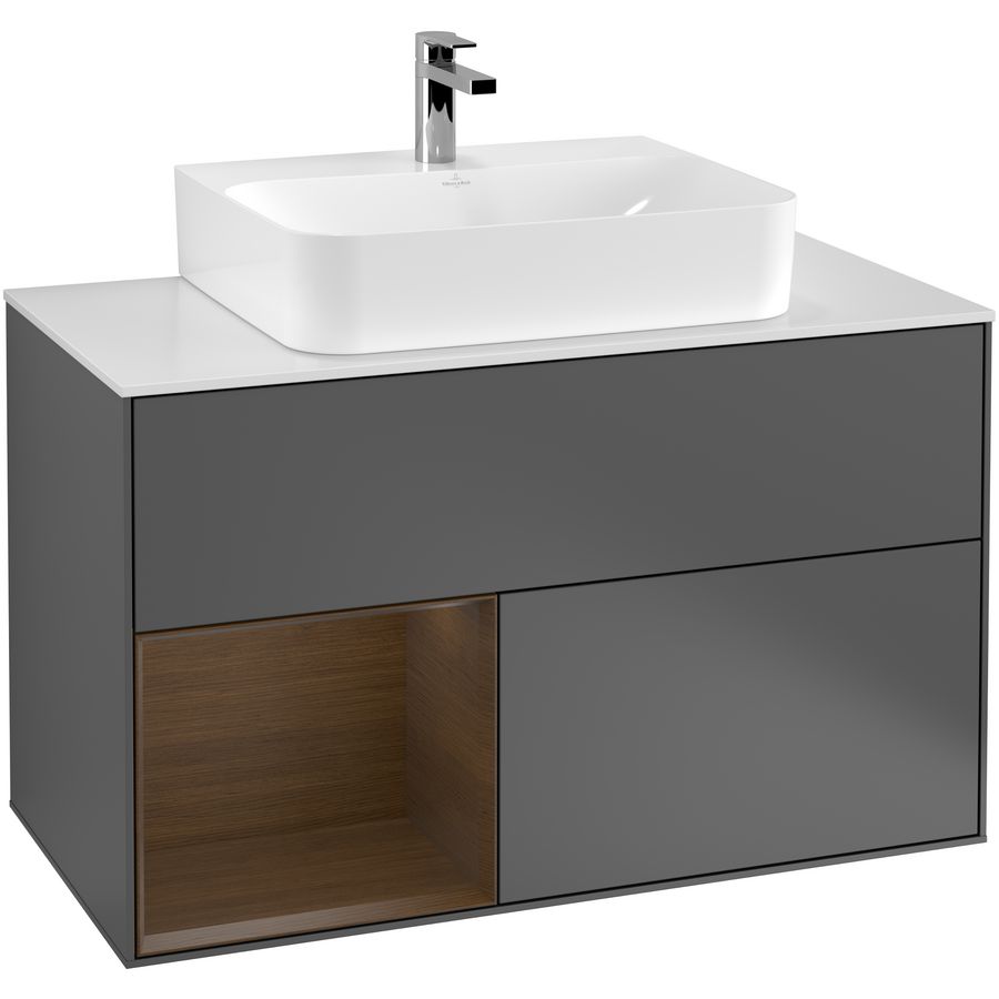 Wastafelonderkast Finion 1000x603x501mm Antr. Matt Lacquer G111GNGK