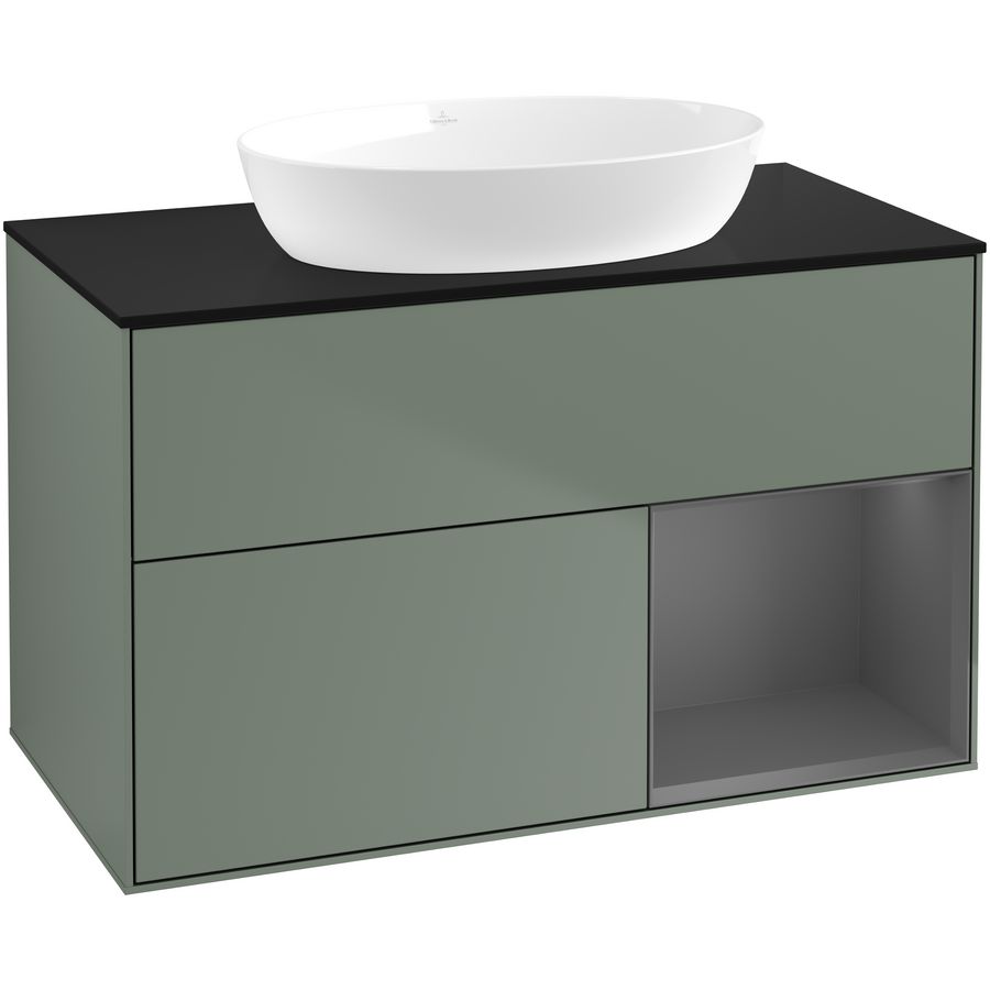 Wastafelonderkast Finion 1000x603x501mm Olive Matt Lacquer GA22GKGM