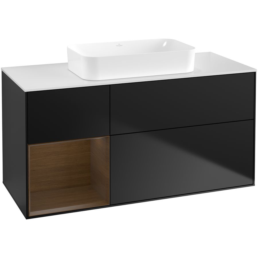 Wastafelonderkast Finion 1200x603x501mm Black Matt Lacquer G701GNPD