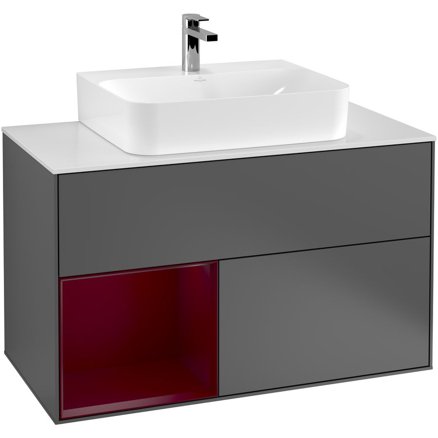 Wastafelonderkast Finion 1000x603x501mm Antr. Matt Lacquer G111HBGK