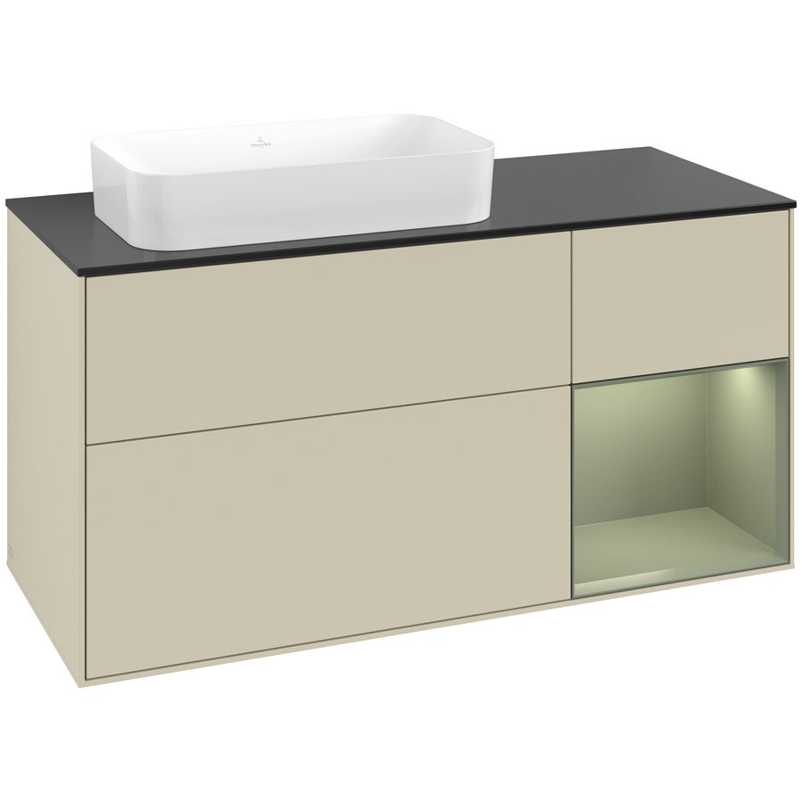 Wastafelonderkast Finion 1200x603x501mm S.Grey Matt Lacquer G692GMHJ