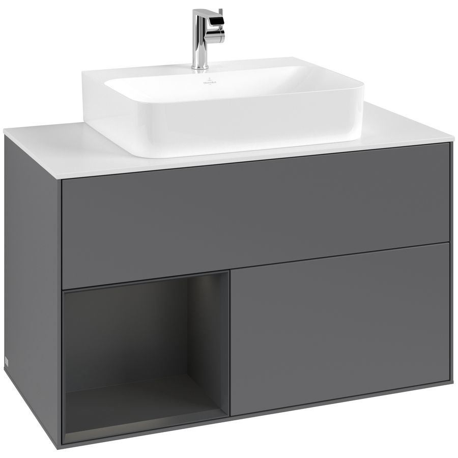 Wastafelonderkast Finion 1000x603x501mm Antr. Matt Lacquer G111HJGK