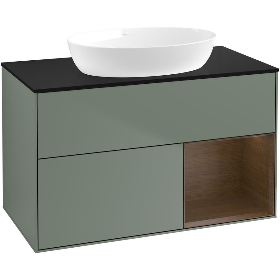 Wastafelonderkast Finion 1000x603x501mm Olive Matt Lacquer GA22GNGM