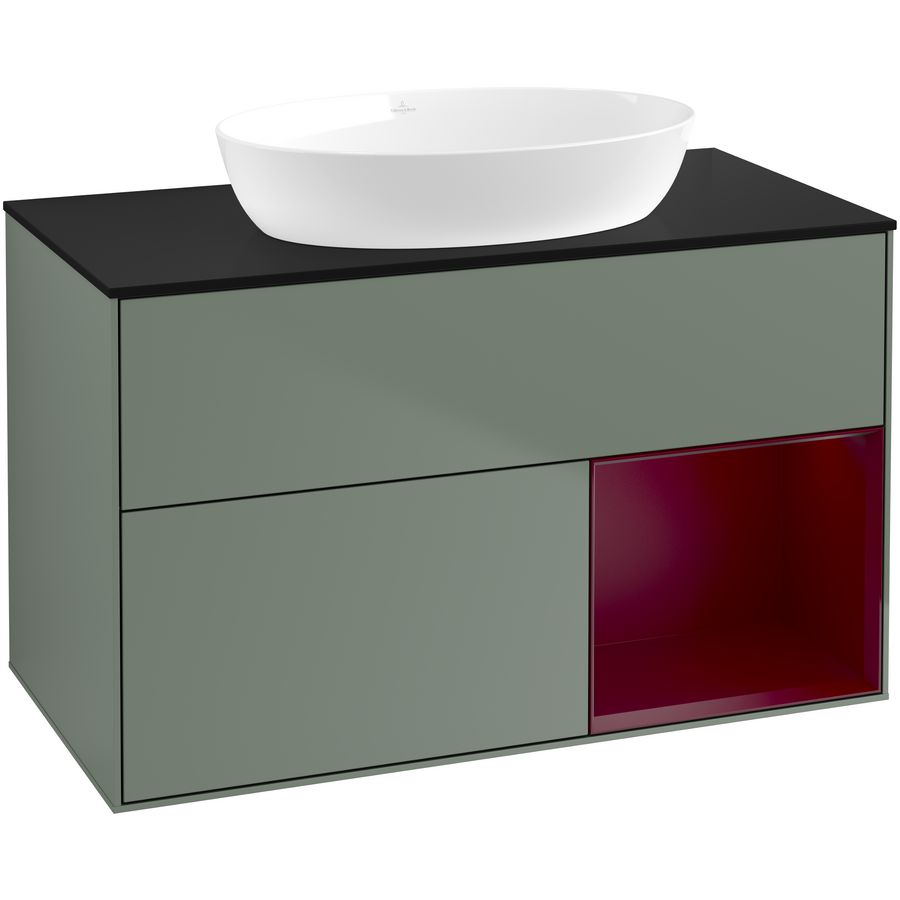 Wastafelonderkast Finion 1000x603x501mm Olive Matt Lacquer GA22HBGM