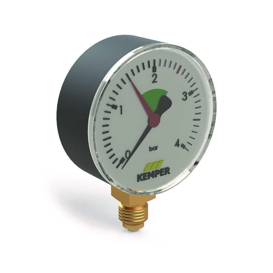 Manometer met horizontale aansluiting 1/4"