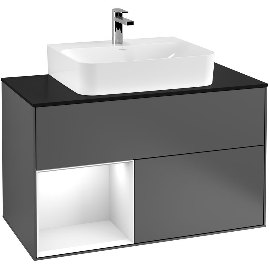 Wastafelonderkast Finion 1000x603x501mm Antr. Matt Lacquer G112GFGK