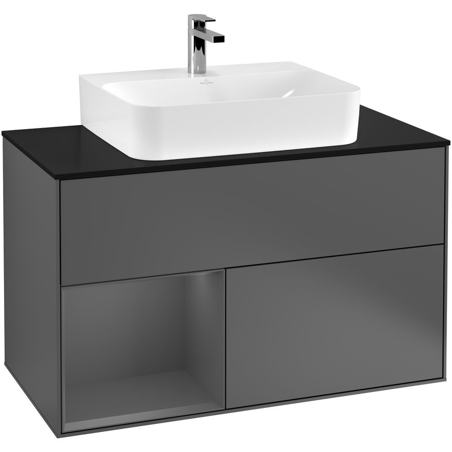 Wastafelonderkast Finion 1000x603x501mm Antr. Matt Lacquer G112GKGK