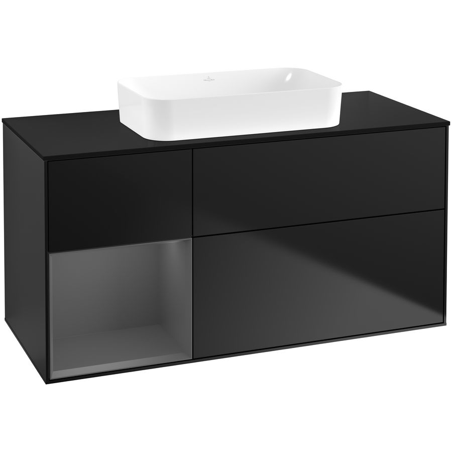 Wastafelonderkast Finion 1200x603x501mm Black Matt Lacquer G702GKPD
