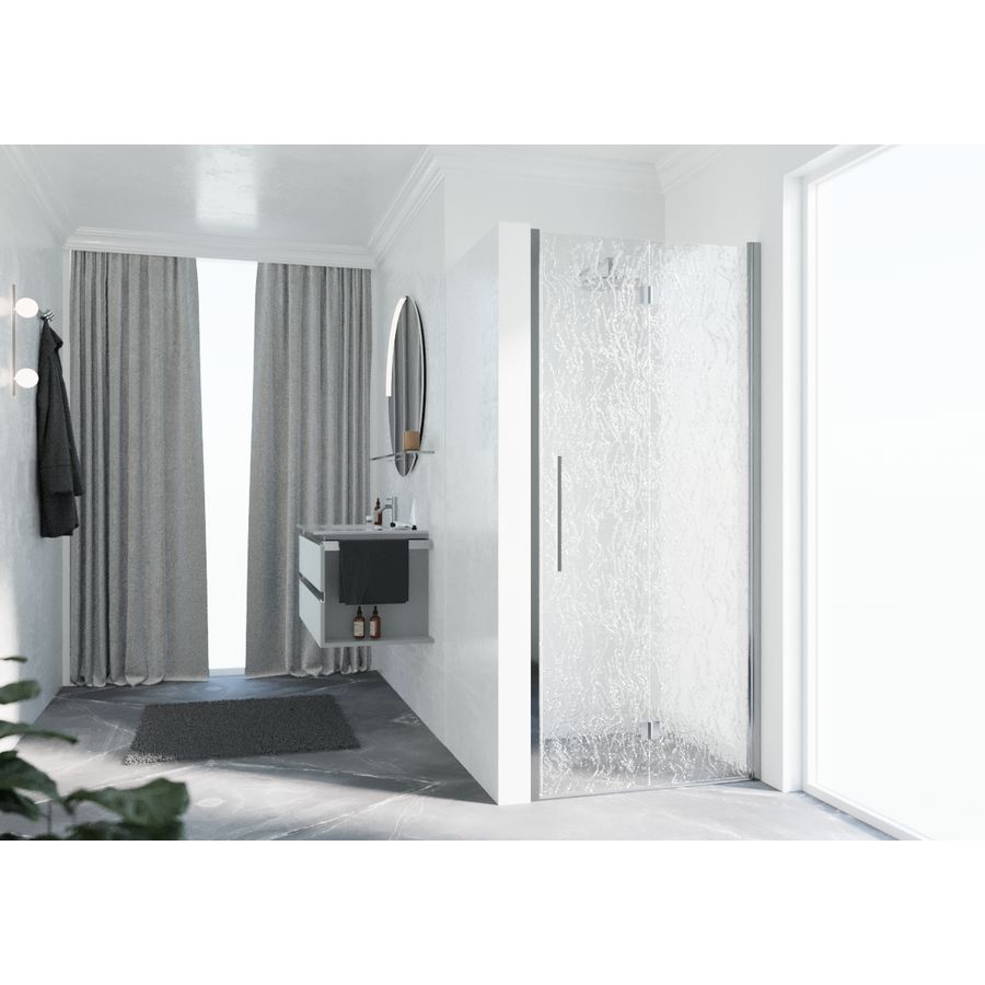 Vouwdeur Y21BS RE 820-860x2000mm chroom aqua