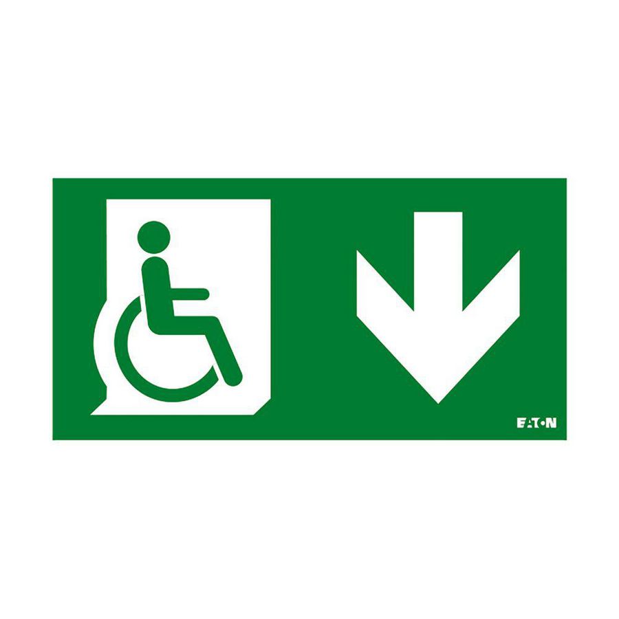 Inlegpictogram FlexiTech 20m rolstoel ISO C pijl omlaag