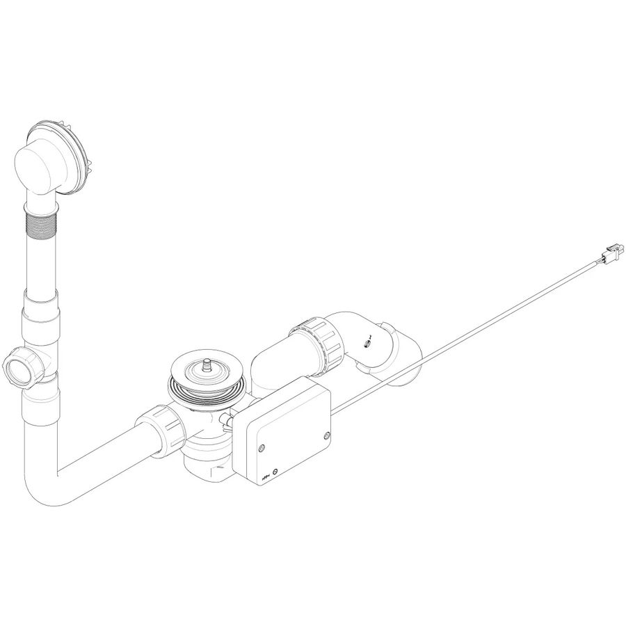 Afvoer. met overloop elektronisch 124x800x425mm