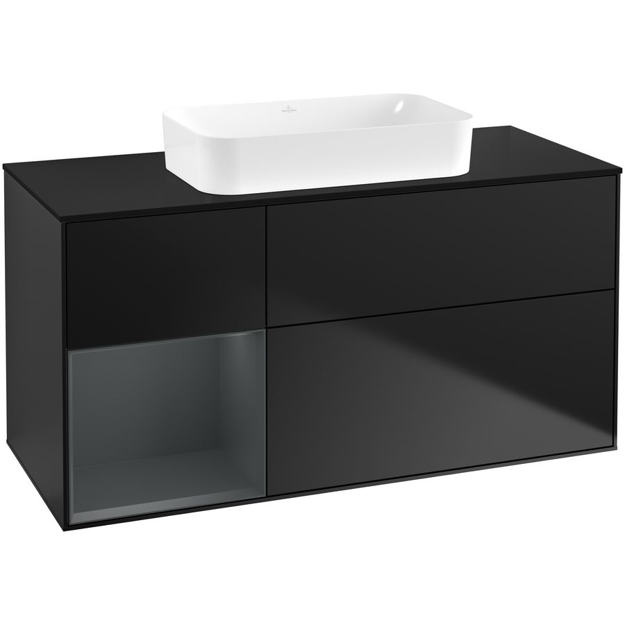 Wastafelonderkast Finion 1200x603x501mm Black Matt Lacquer G702HGPD