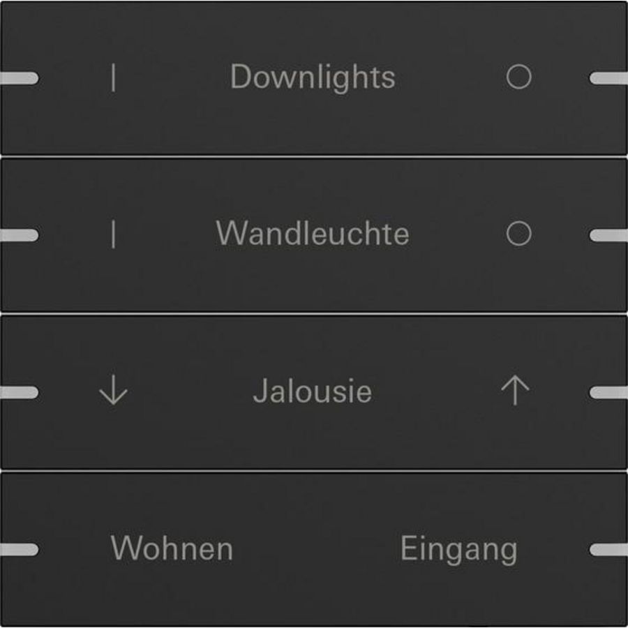 Wippenset 4-voudig indiv. tastsens.4.95 alum.zwart m(gel.)