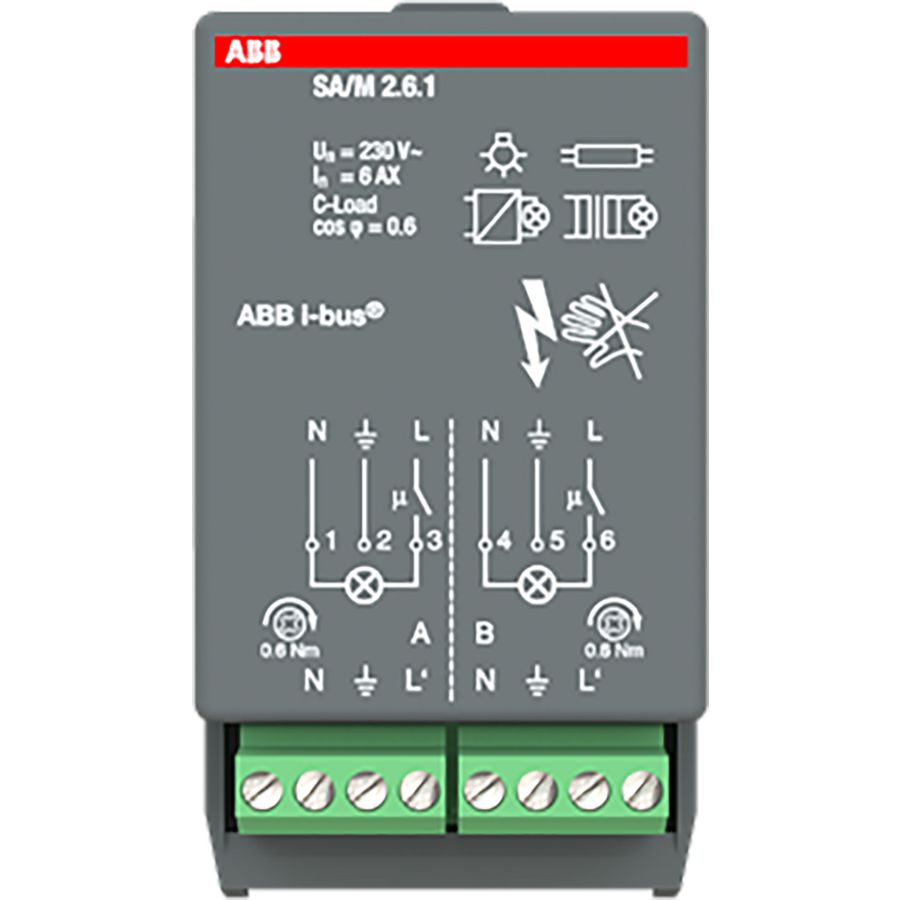 Schakelaktormodule KNX 230V AC 2x 16A (SA/M2.16.1)