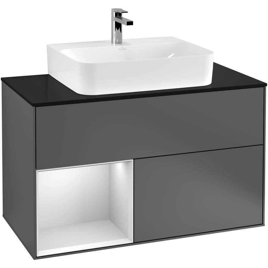 Wastafelonderkast Finion 1000x603x501mm Antr. Matt Lacquer G112MTGK