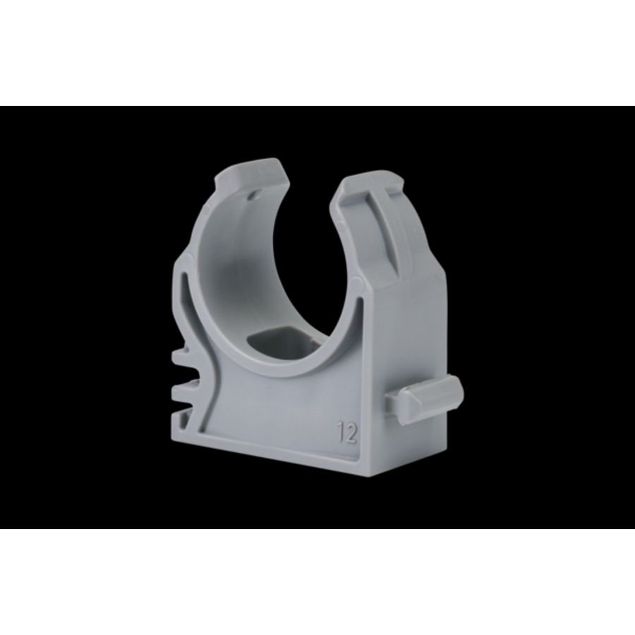 Opendrukzadel PP halogeenvrij 19mm gat 5mm donkergrijs VVE=150