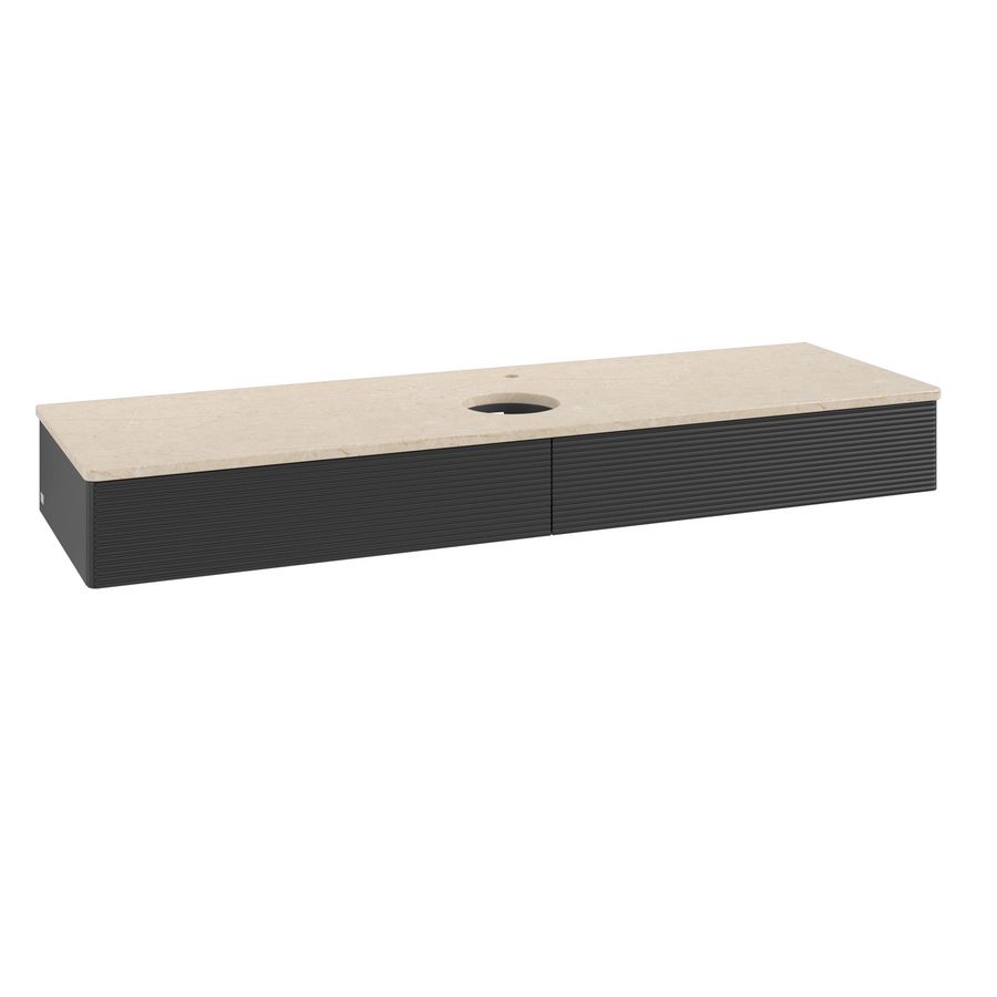 Wastafelonderkast Antao 1600x190x500mm Black Matt Lacquer K14153PD