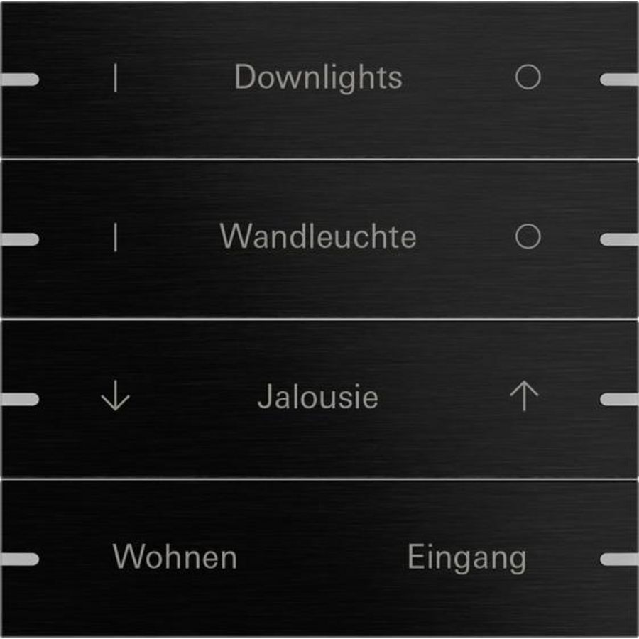 Wippenset 4-voudig indiv. tastsens.4.95 alum.zwart(geanod.)
