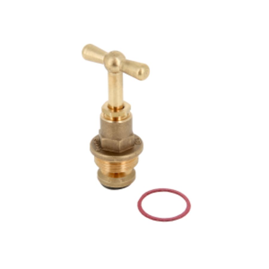 Bovendeel messing tbv stopkraan 3/8"/ 12mm KIWA incl. fiberring