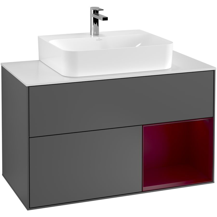 Wastafelonderkast Finion 1000x603x501mm Antr. Matt Lacquer G121HBGK
