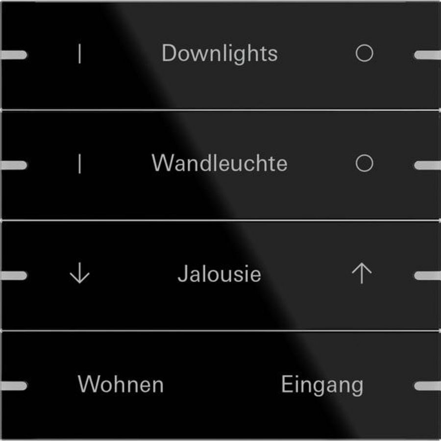 Wippenset 4-voudig indiv. tastsens.4.95 gl.zwart