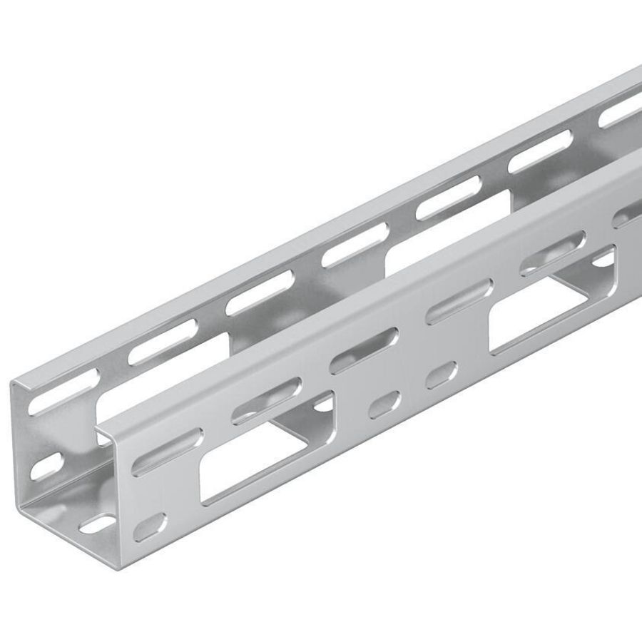 Lengte a 3m. AZ-kanaal geperf 50x50 rvs A4 1.4571 blank