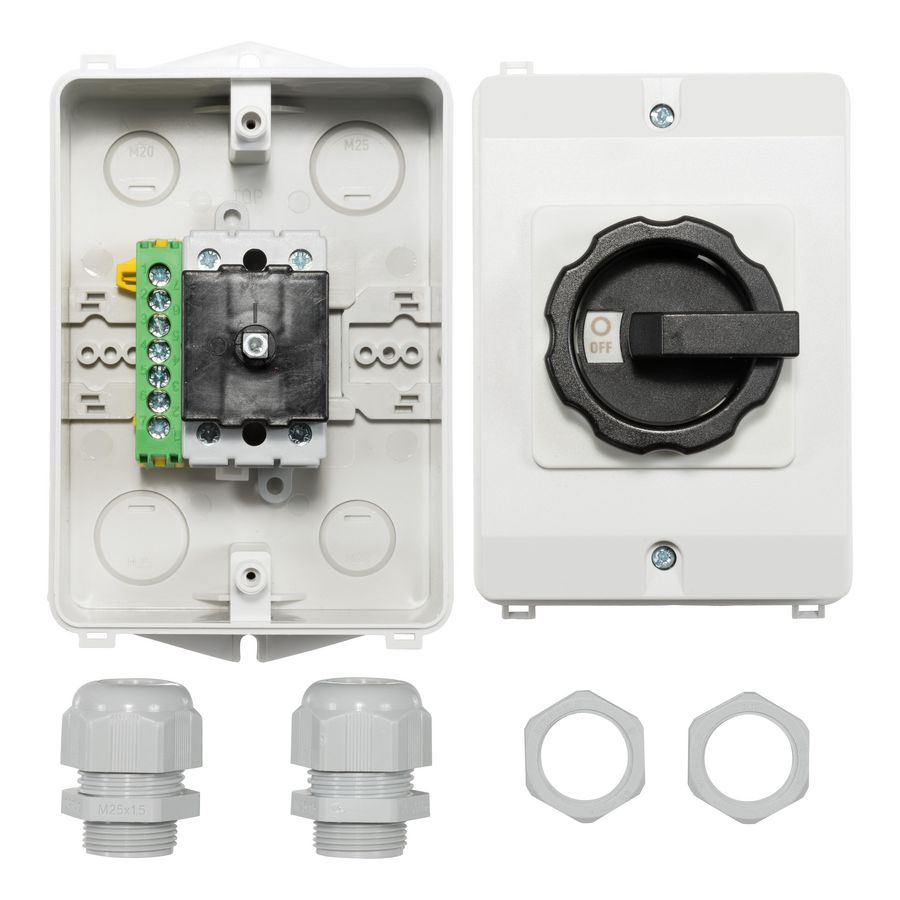 Werkschakelaar PV/AC 32A 2-polig IP65