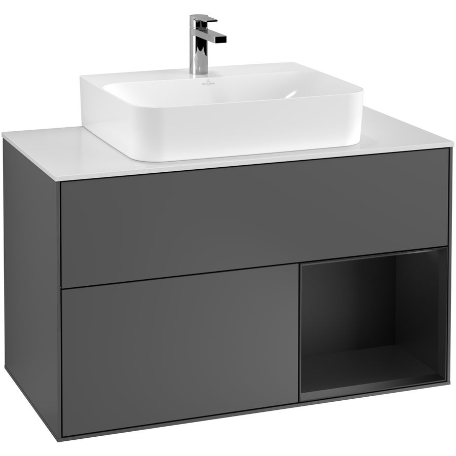 Wastafelonderkast Finion 1000x603x501mm Antr. Matt Lacquer G121PDGK