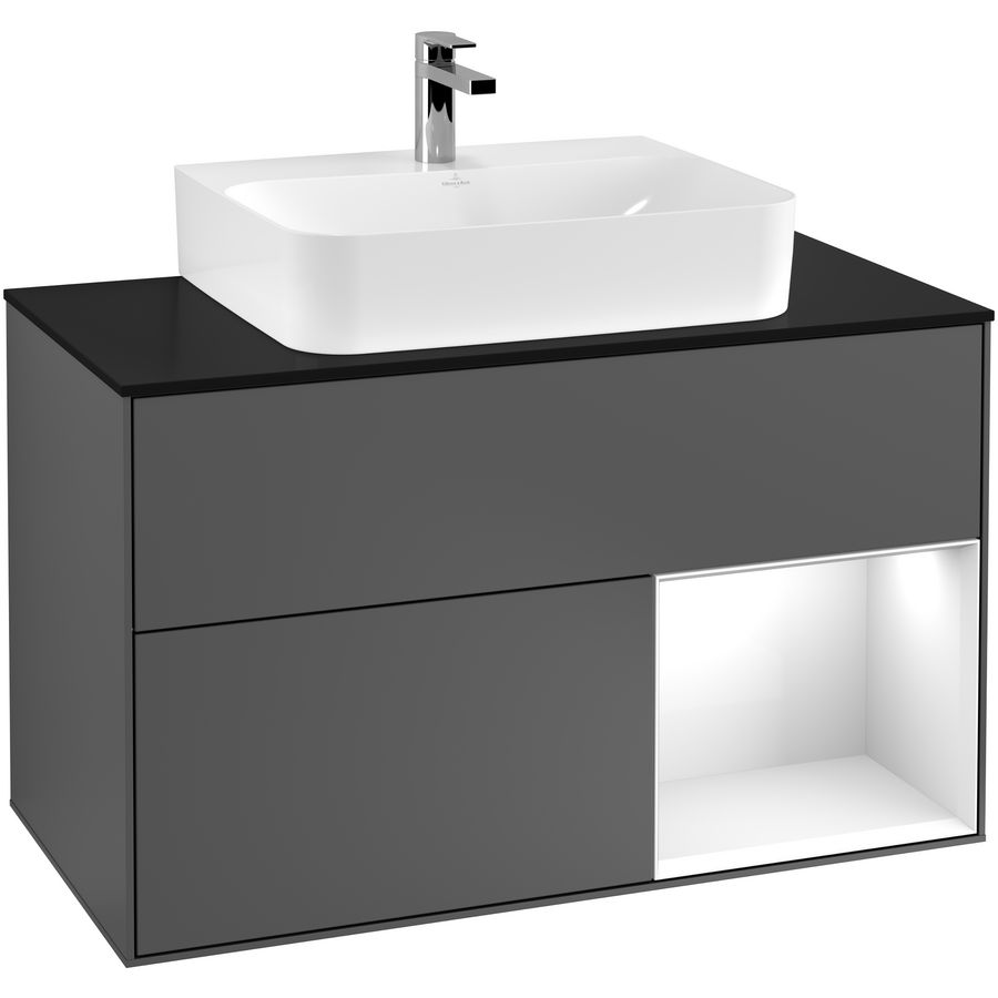 Wastafelonderkast Finion 1000x603x501mm Antr. Matt Lacquer G122GFGK