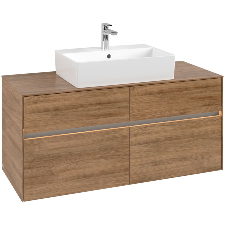 Wastafelonderkast Collaro 1200x548x500mm Oak.Kans C128B0RH