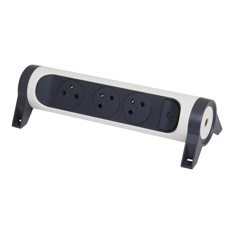 Contactdoos standaard 3xPA z.snoer zwart-wit VVE=5