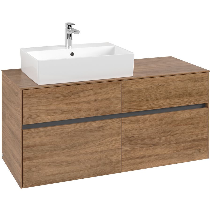 Wastafelonderkast Collaro 1200x548x500mm Oak.Kans C12900RH