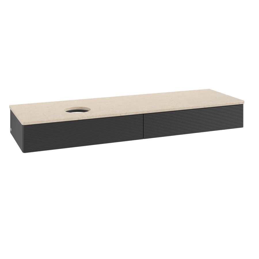 Wastafelonderkast Antao 1600x190x500mm Black Matt Lacquer K15113PD