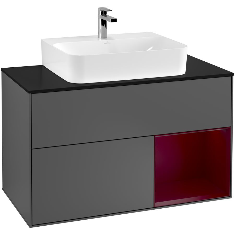 Wastafelonderkast Finion 1000x603x501mm Antr. Matt Lacquer G122HBGK