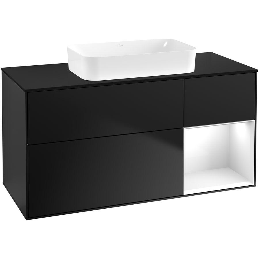 Wastafelonderkast Finion 1200x603x501mm Black Matt Lacquer G712GFPD