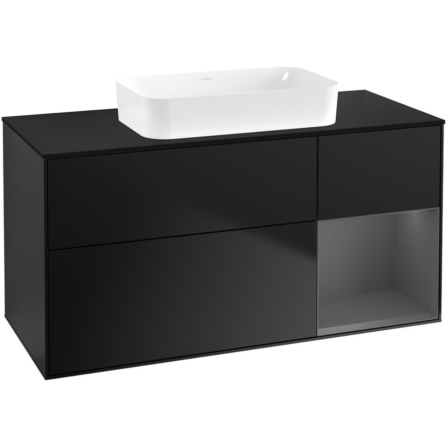 Wastafelonderkast Finion 1200x603x501mm Black Matt Lacquer G712GKPD