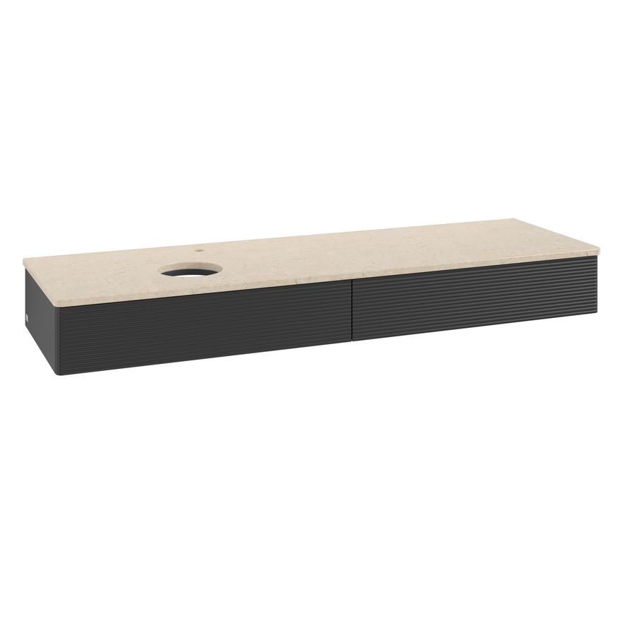 Wastafelonderkast Antao 1600x190x500mm Black Matt Lacquer K15153PD