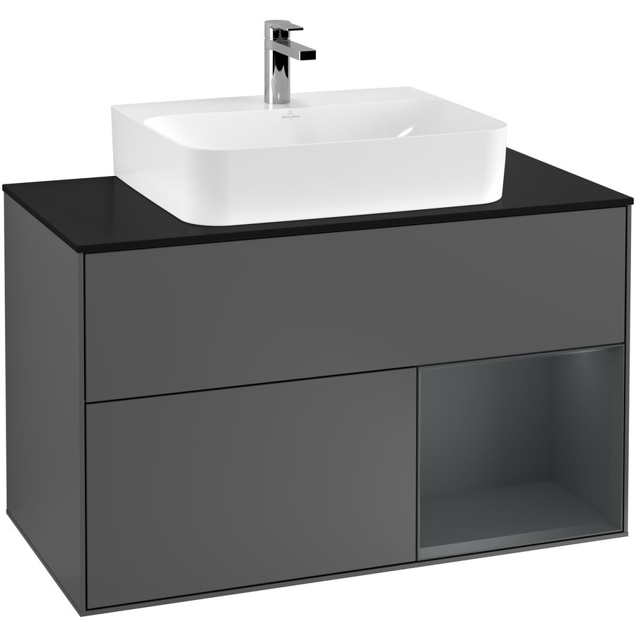 Wastafelonderkast Finion 1000x603x501mm Antr. Matt Lacquer G122HGGK