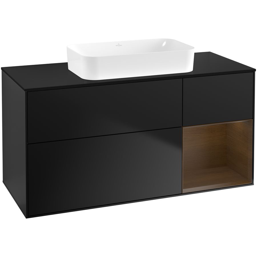 Wastafelonderkast Finion 1200x603x501mm Black Matt Lacquer G712GNPD