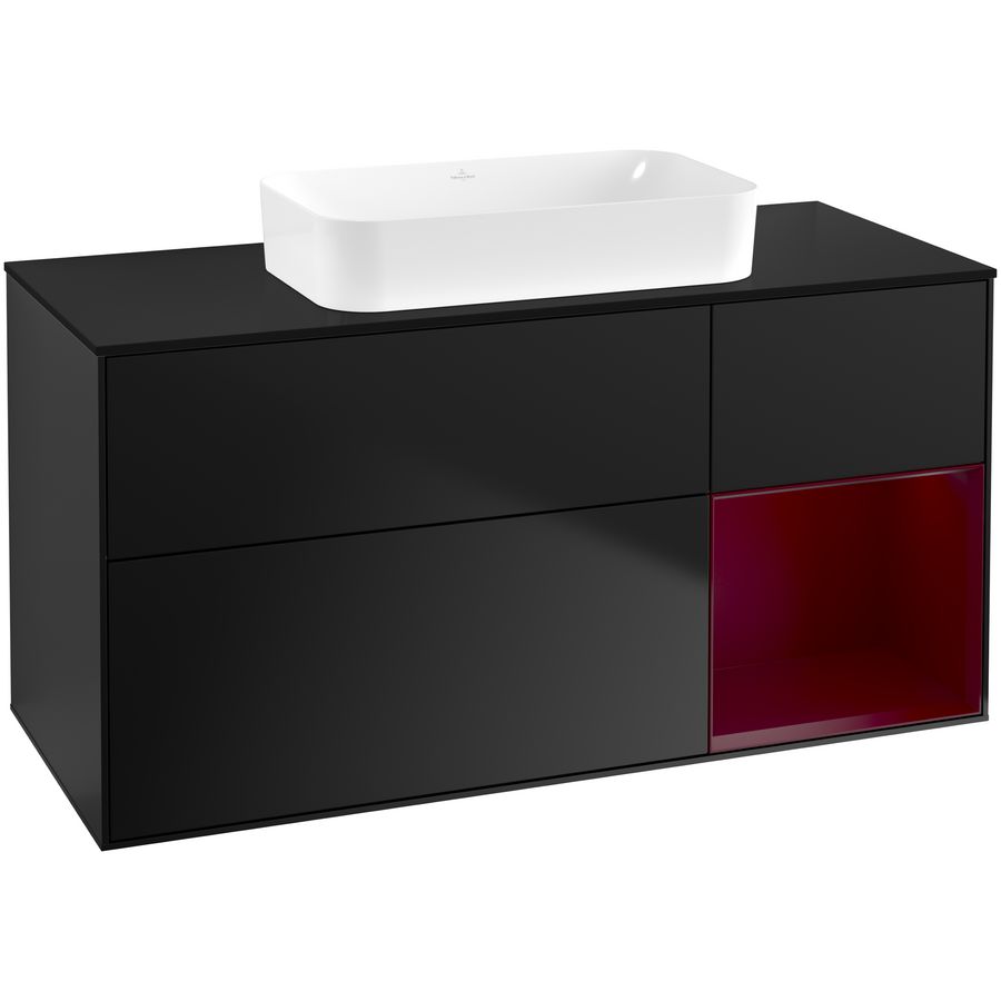 Wastafelonderkast Finion 1200x603x501mm Black Matt Lacquer G712HBPD