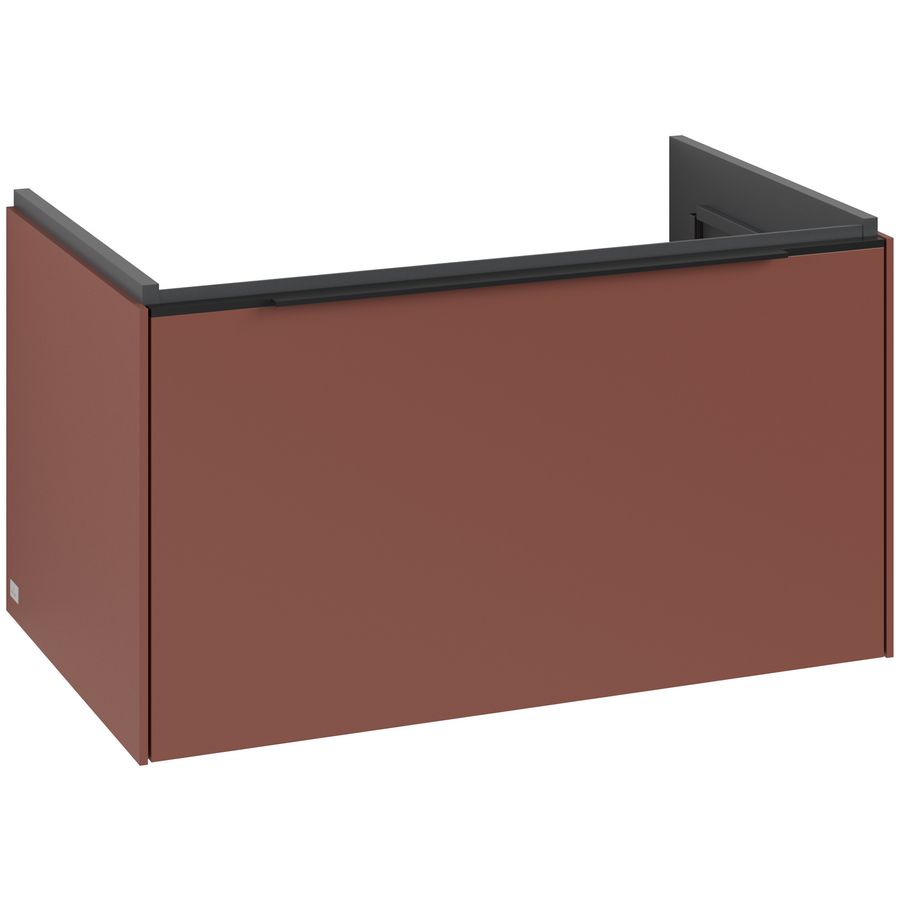 Wastafelonderkastkast SUBWAY 3.0 772x429x478mm Wine Red C573L1AH greep Volcano Black