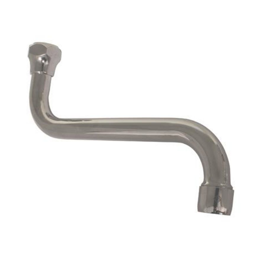 Kraanuitloop S 1/2"x200mm Univ. m. turbulator ms verchroomd