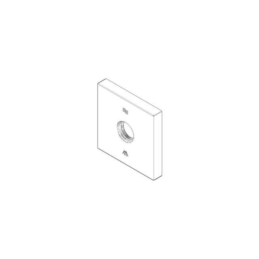 Rozet symbolen 60x60x12,5mm Platina gebors.