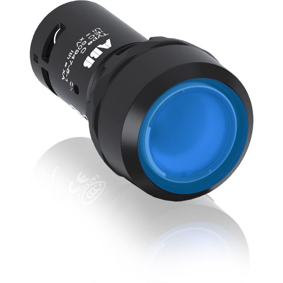 Vlakke knop compact serie terugverend 1maak blauw LED 24V a