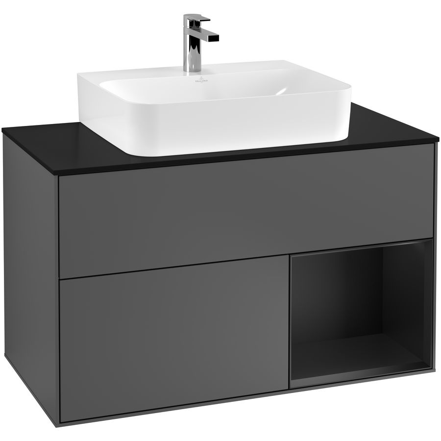 Wastafelonderkast Finion 1000x603x501mm Antr. Matt Lacquer G122PDGK