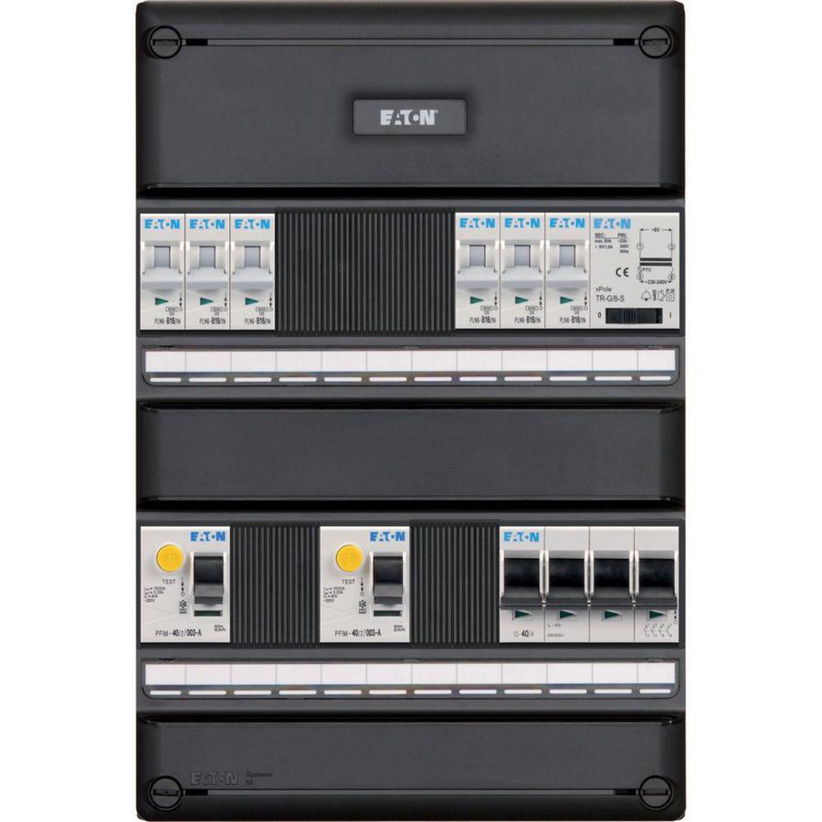 Groepenkast FLEX S55 kastmaat 64 3-fase Inst.aut. 6 groepen 2xALS 2-polig beltrafo hoofdschakelaar