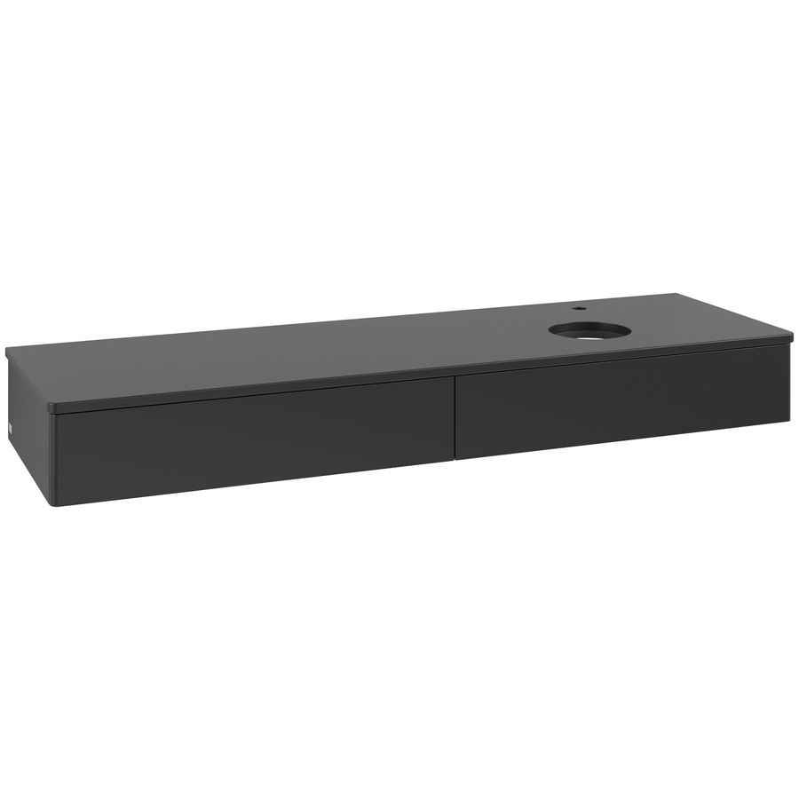 Wastafelonderkast Antao 1600x190x500mm Black Matt Lacquer K16050PD