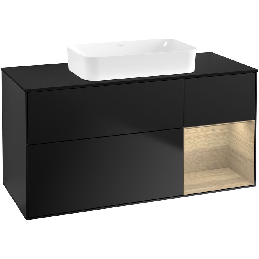 Wastafelonderkast Finion 1200x603x501mm Black Matt Lacquer G712PCPD