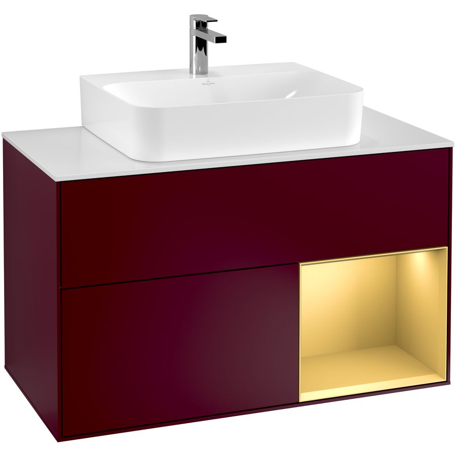 Wastafelonderkast Finion 1000x603x501mm Peony Matt Lacquer F121HFHB