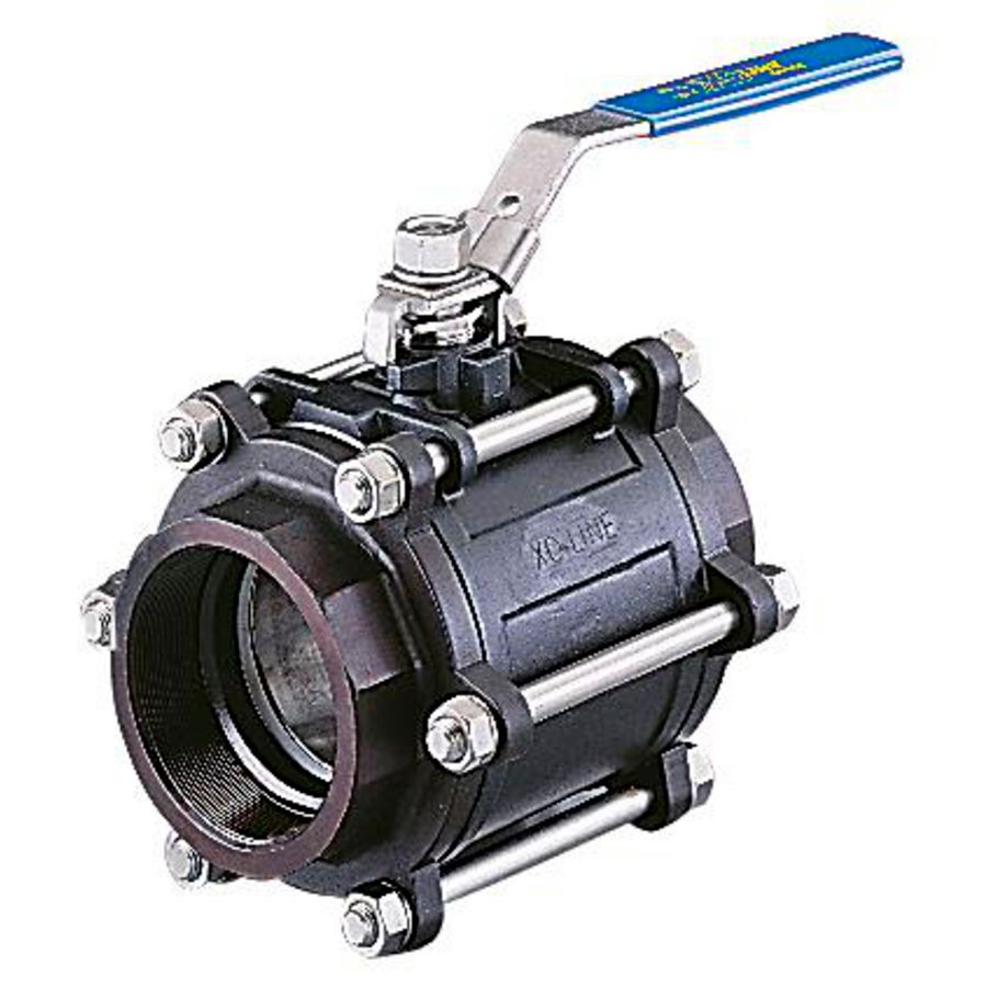 Kogelkraan X3444 Driedelig DN15 F/F 1/2 PFA 63bar gas